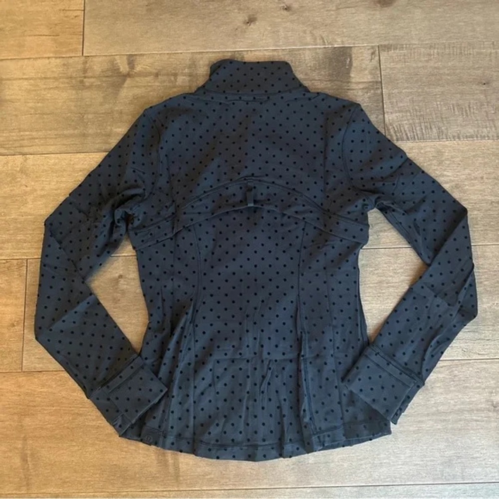 LULULEMON DEFINE JACKET NULU POLKA DOT FLOCKED BLACK SIZE 4 BRAND NEW - Picture 3 of 5